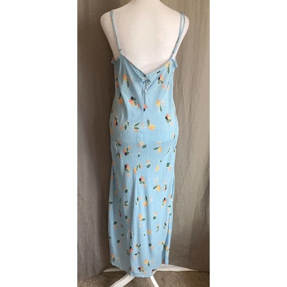 O'Neill Izzy Floral Flowers Baby Blue Midi Dress Size Small - Picture 6 of 16